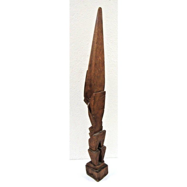 Tribal Antique West African Voodou Folk Art Hand-Carved Wooden Papa Legba Sculpture For Sale - Image 3 of 15