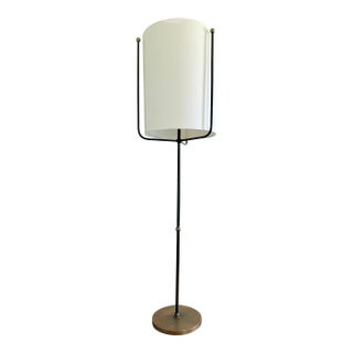 Contemporary Arteriors Boise Floor Lamp Bronze Iron Antique Brass With Drum Shade For Sale