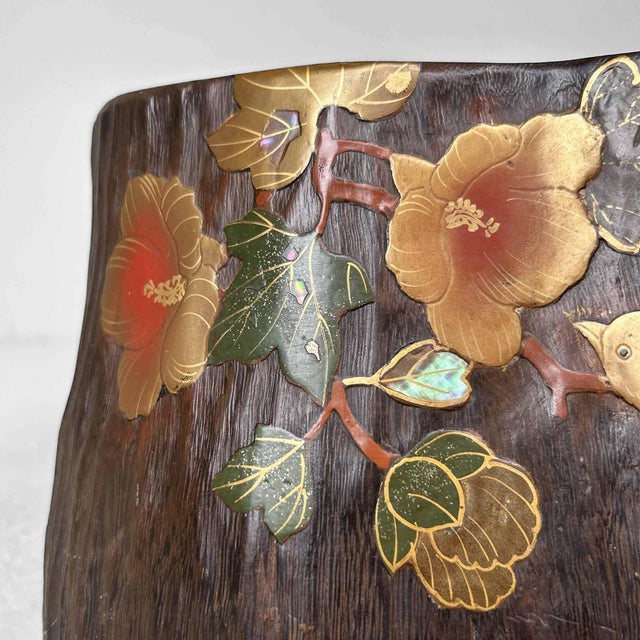 Wood Vintage Kiri Maki-E Hibachi Fire Bowl, 1960s For Sale - Image 7 of 18