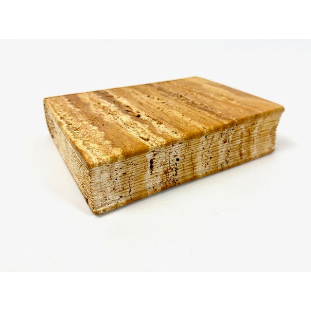 Italian Travertine Bookend in the Shape of Book attributed to Fratelli Manelli, 1960s, in Flawless conditions. Designed...