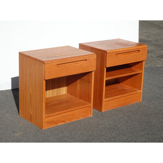 Gorgeous Nightstands in Good Vintage Condition. They are solid and Firm. The Table top of one Nightstand has stains plus...