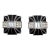 Vintage 1980s Signed Givenchy Deco Style Black Enamel & Clear Rhinestone Clip Earrings-2 Pieces For Sale