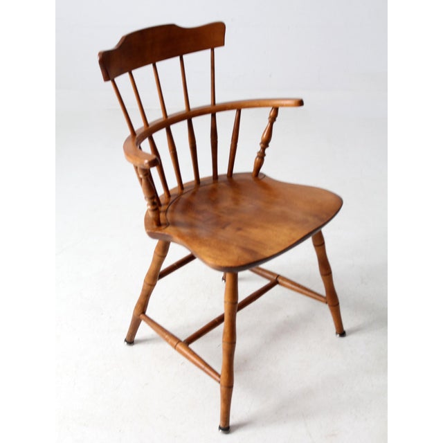 Brown Mid Century Nichols & Stone Windsor Chair For Sale - Image 8 of 12