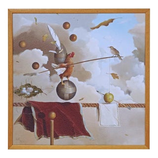 Contemporary American Surrealist Limited Edition Framed Print "Sacred Balance" After Jeff Faust For Sale