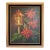 Vintage Original Poinsettia and Lantern Christmas Holiday Painting, Signed Norma For Sale