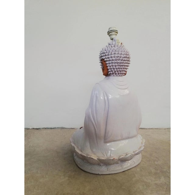 1970s Large Ceramic Buddha Sculpture Lamp, 1970s For Sale - Image 5 of 18