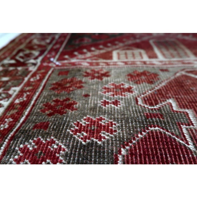 Turkish 1920s, Antique Turkish Konya Handmade Prayer Rug 3 X 4 For Sale - Image 3 of 11