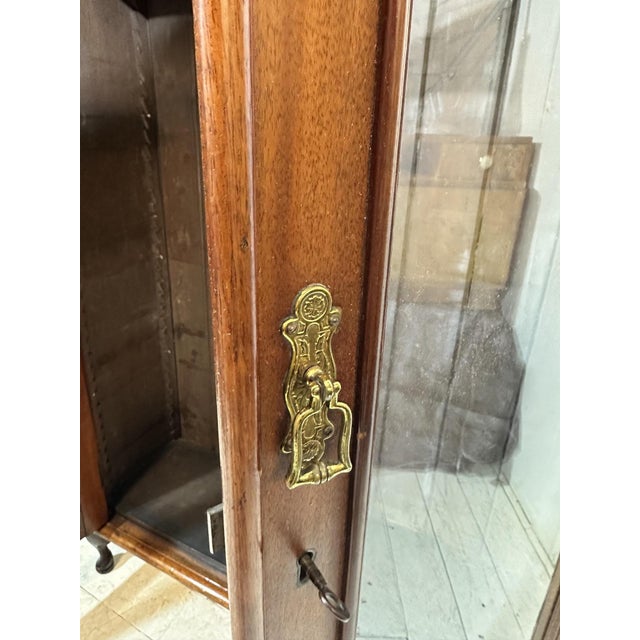 Victorian Adjustable Shelf Mahogany Bookcase with Glass Double Doors, 1850 For Sale - Image 10 of 15