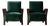 Hungarian Art Deco Lounge Armchairs in Green Velvet with Curved Wooden Armrests, 1930s, Set of 2 For Sale
