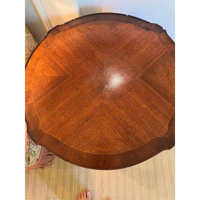 1930s Late 1900 French Antique Oval Floral Marquetry Parlor or Hall Table For Sale - Image 5 of 7