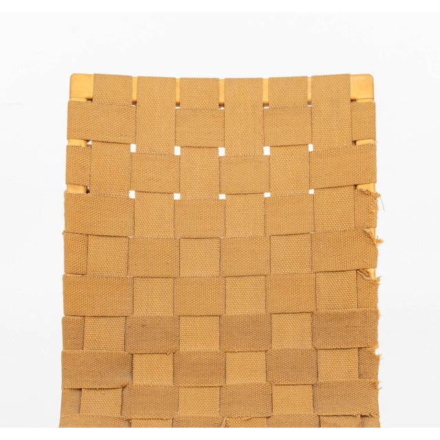 Mid-Century Modern Bruno Mathsson "Eva" Woven Cotton and Beech Side Chair For Sale - Image 3 of 9