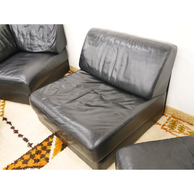 Animal Skin Mid-Century Modern Modular Leather Sofa from De Sede, 1970s, Set of 5 For Sale - Image 7 of 13