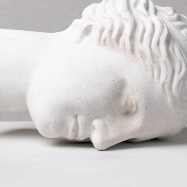 This sculpture is a detailed reproduction of the face of the Venus de Milo. It is an academic cast made of plaster, hollow...