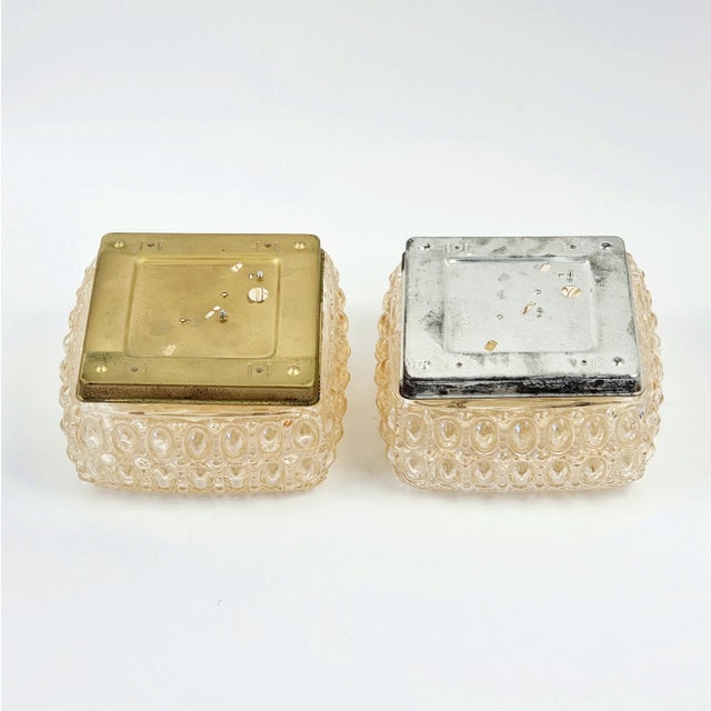 Mid-Century Modern Amber Bubble Glass Wall Lamps by Helena Tynell for Limburg, Germany, 1970s, Set of 2 For Sale - Image 9 of 12