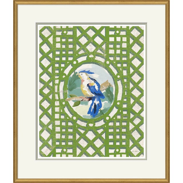 Contemporary Aviary , Blue Framed Art Print by Dana Gibson For Sale - Image 3 of 3
