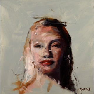 Distort by Ryan Morse | Oil on Panel Portrait of a Woman's Face For Sale