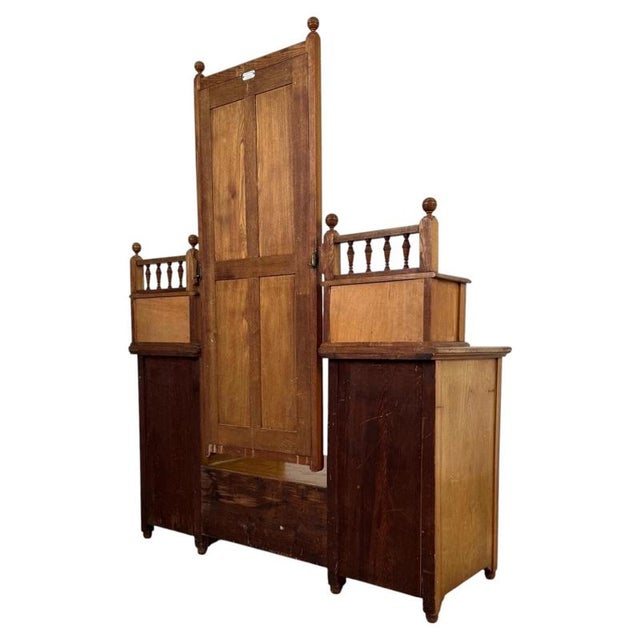 Metal 19th Century English Oak Dressing Chest by T. Simpson & Sons For Sale - Image 7 of 14