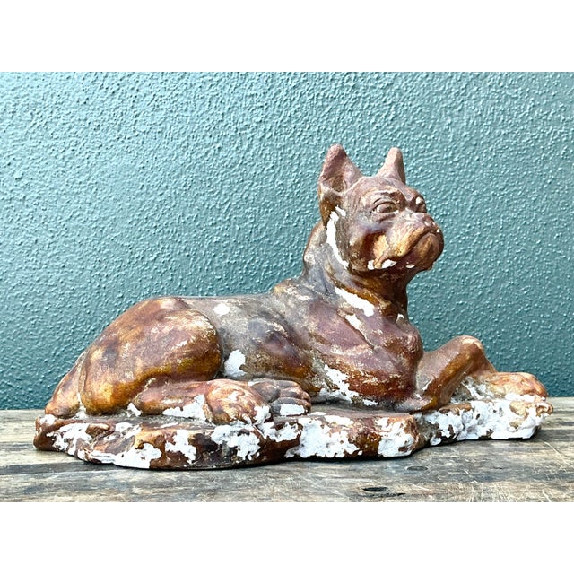 Vintage Distressed Plaster Dog For Sale - Image 12 of 12