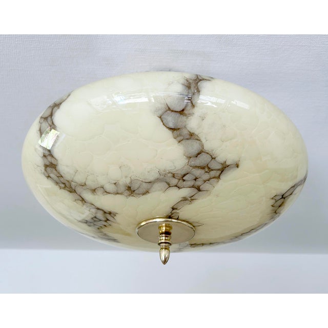 Art Deco Pendant Light in Marble Glass, 1930s For Sale - Image 12 of 17