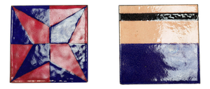 Small Square Enameled Metals attributed to Ettore Sottsass for Il Sestante, Italy, 1958, Set of 2