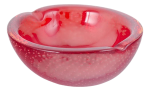 Vintage Decorative Bowl with Organic Form in Red Sommerso Glass, 1960s