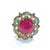 Bochic "Capri" Vintage Ruby, Amethyst & Emerald Cocktail Ring 18K Gold & Silver For Sale - Image 13 of 18