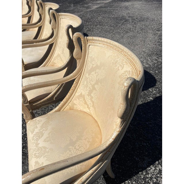 Statement chairs to make your dining area pop, or swoon, if you will! Well made Italian Harris Marcus swan armchairs with...