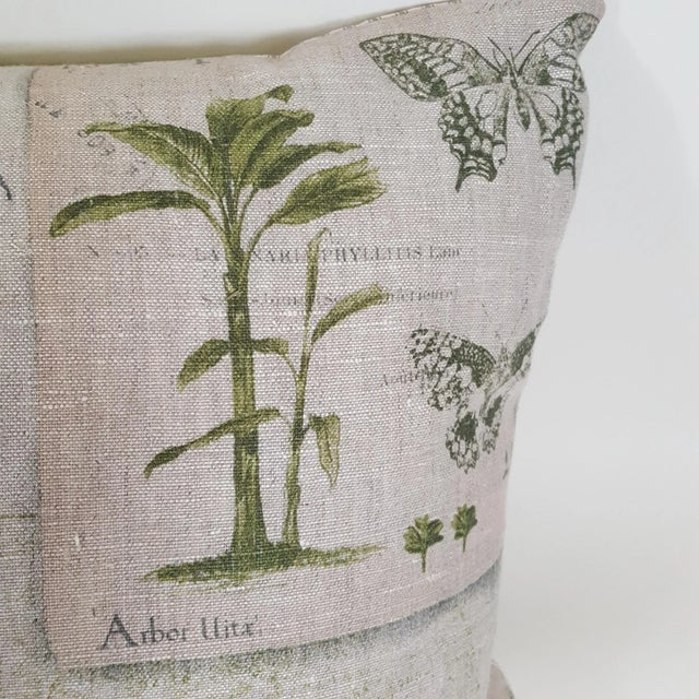 Green Botanical Bolster Pillow For Sale - Image 4 of 11