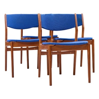 Erik Buch Mid Century Danish Teak Side Dining Chairs - Set of 4 For Sale