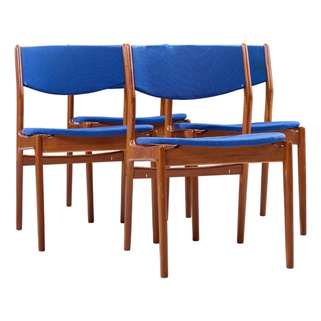Erik Buch Mid Century Danish Teak Side Dining Chairs - Set of 4 For Sale