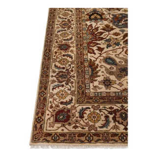 Ivory Cream Persian Tabriz Soft Hand Knotted Wool Rug 4x6Ft. For Sale
