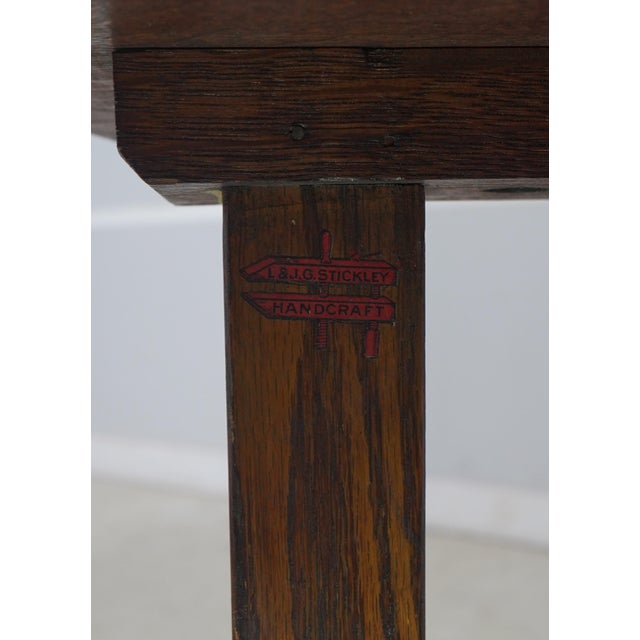 L&jg Stickley Antique Round Mission Oak Lamp Table For Sale - Image 11 of 12