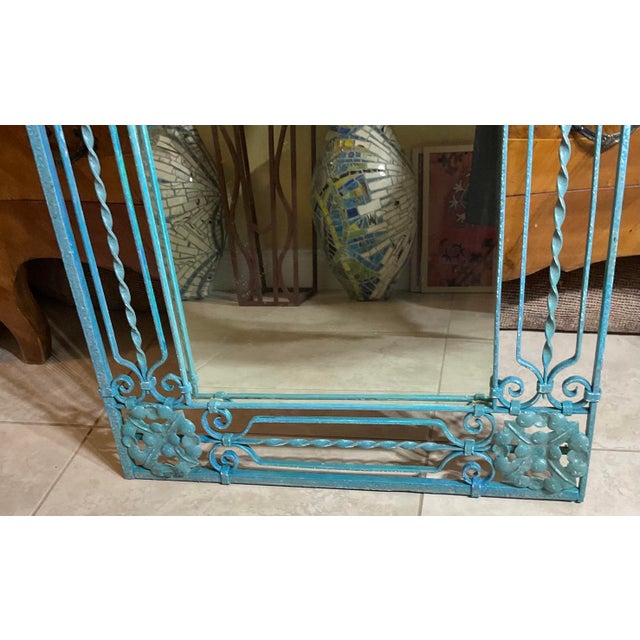 Antique Wrought Iron Gate Mirror – Repurposed Architectural Salvage For Sale - Image 15 of 15