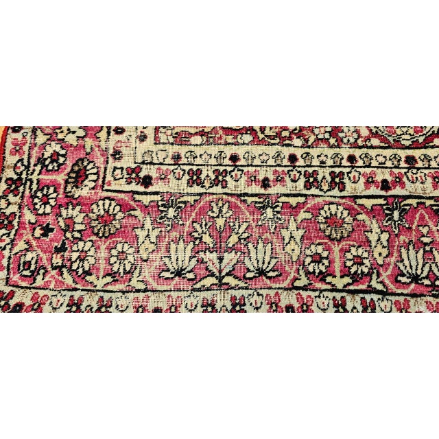 19th Century Persian Kerman Lavar Rug, Hand-Knotted Wool, Floral Patter, Red & Ivory, 5x7 For Sale - Image 14 of 18
