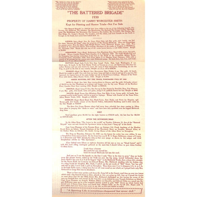 SMITH, Harry Worcester [237] pp. The Derrydale Press 1935 9 3/4" x 6 5/8" w/ 3-fold "Battered Brigade" leaflet
