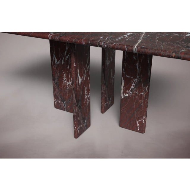 Luna Rectangular Elazig Cherry Marble Dining Table 80" For Sale - Image 4 of 5
