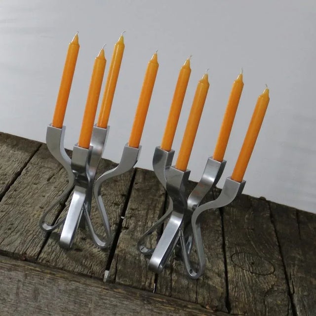 1960s Modern Candelabra Chorus by Karim Rashid for Umbra Die-Cast Zinc, a Pair For Sale - Image 5 of 11