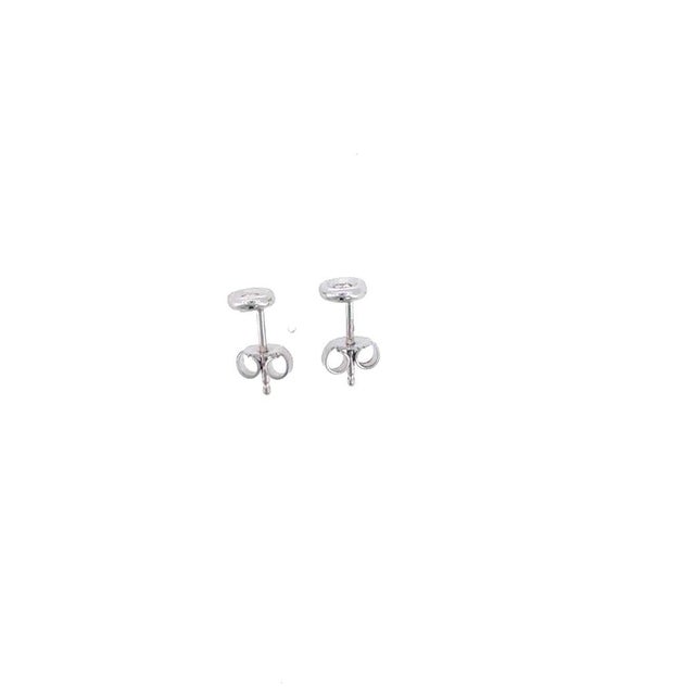 Roberto Coin 18k White Gold Diamond Bezel Solitaire Stud Earrings 0.08ctw, Pair For Sale - Image 4 of 5