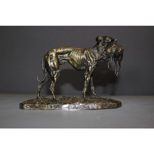 19th Century 19th Century Greyhound with Hare from Pierre Jules Mene For Sale - Image 5 of 12