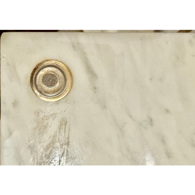 Vintage Pair of Two Tiered Marble Side Tables or Etageres For Sale - Image 9 of 11