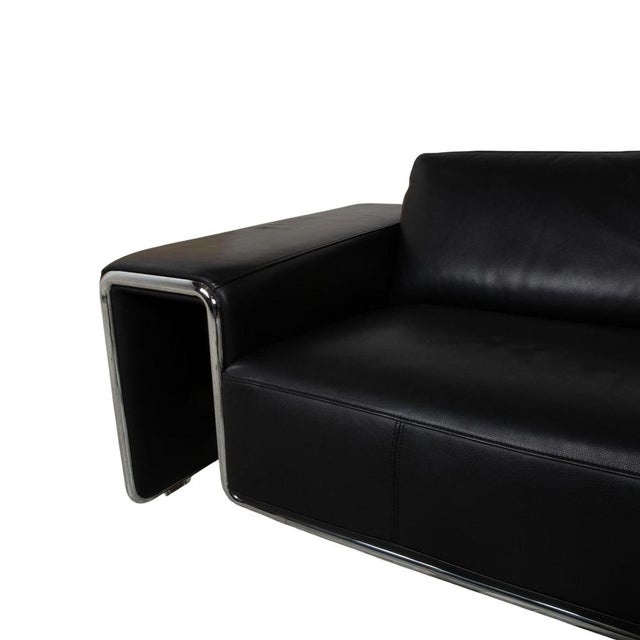 DS-180 Leather Three-Seater Black Sofa from de Sede For Sale - Image 4 of 12