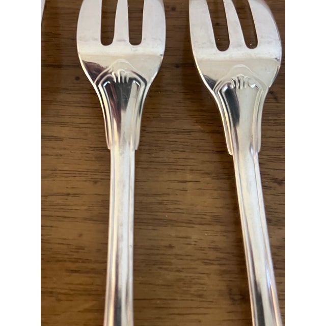 French Provincial Christofle Silver Plated Vendome Pattern Flatware Dessert Set of 8 For Sale - Image 3 of 15