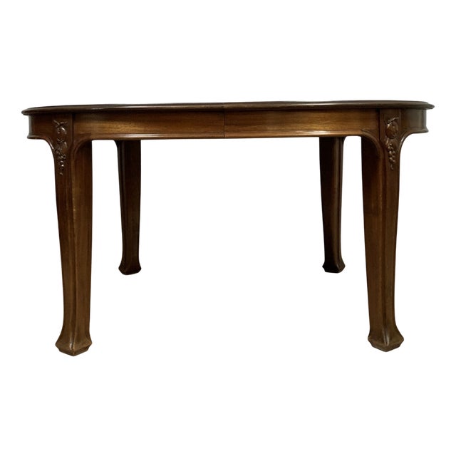Art Nouveau Extendable Mahogany Table, 1900s For Sale