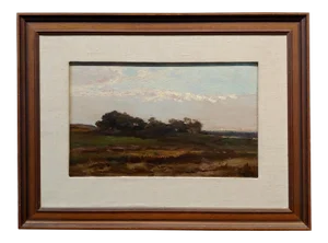 19th Century Impressionist Landscape With Lake View -Oil Painting