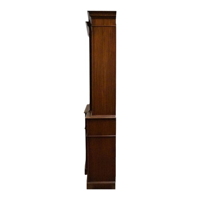 Saginaw Furniture Flame Mahogany Traditional Duncan Phyfe Style 66" Breakfront Secretary China Cabinet W. Bubble Glass For Sale - Image 13 of 16