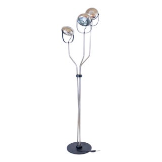 Vintage Chrome Floor Lamp with Adjustable Lights by Reggiani, Italy, 1960s For Sale