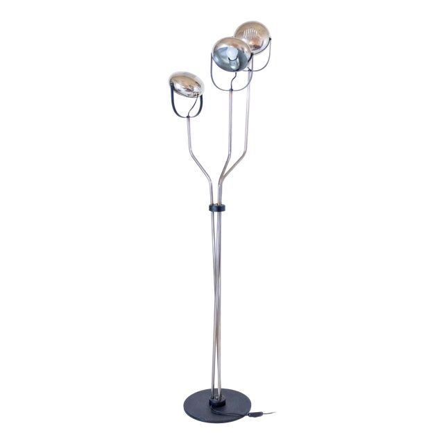 Vintage Chrome Floor Lamp with Adjustable Lights by Reggiani, Italy, 1960s For Sale