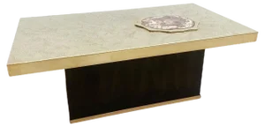 Coffee Table with Fossil Wood Incrustation in the Style of Dario, 1970s