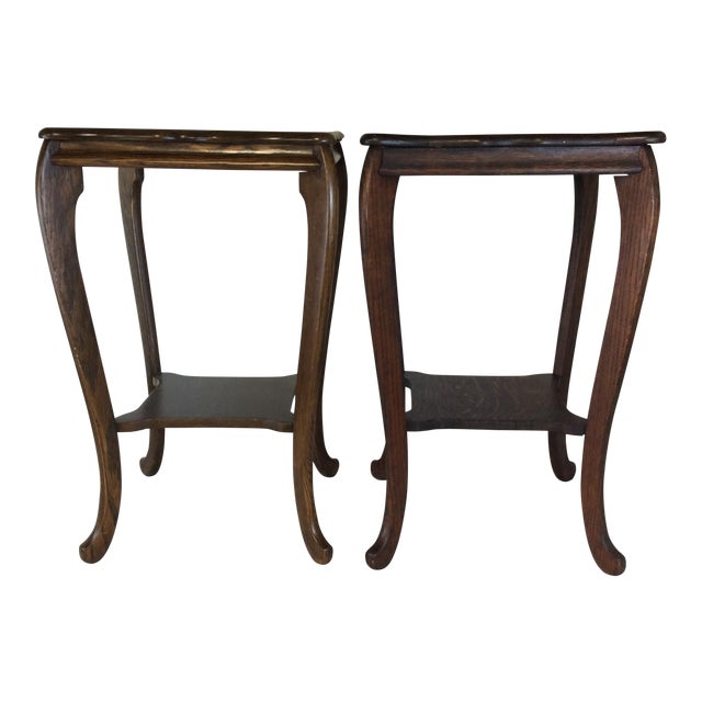 Antique French Style Oak Side Table a Pair Chairish