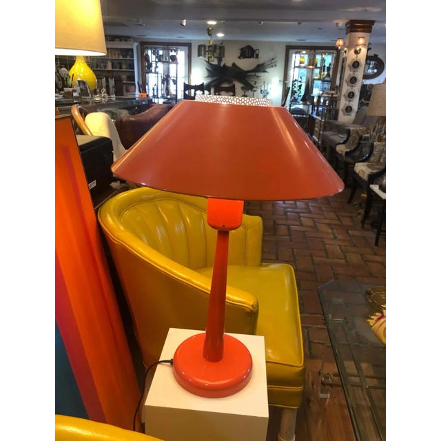 1960s Gerald Thurston Orange Table Lamp by Lightolier For Sale In New York - Image 6 of 13